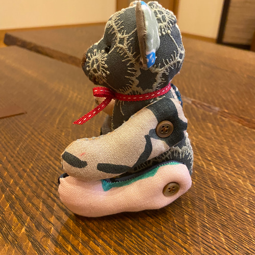 ミナペルホネンファブリックのハギレで作ったベア ぬいぐるみ