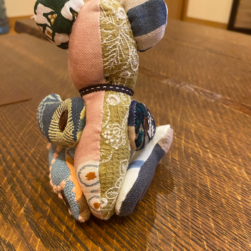 ミナペルホネンファブリックのハギレで作ったベア ぬいぐるみ