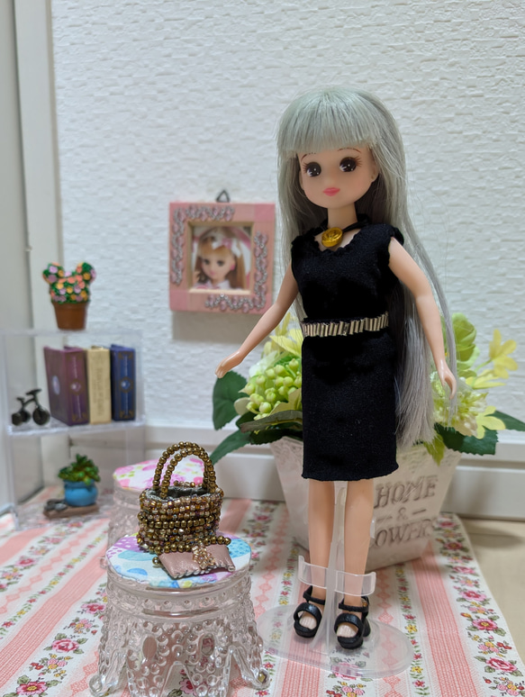 年内お休みリカちゃん ドレスとビーズバッグ コスメセット 雑貨 