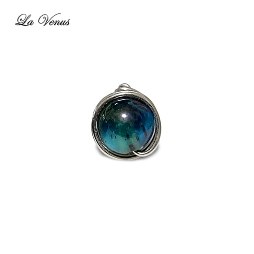 ✴︎316L✴︎ ブルーグリーン タイガーアイ 8mm ワイヤー ピアス 両耳 