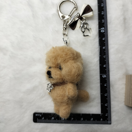 羊毛フェルト トイプードル アプリコット ぷちわんキーホルダー 羊毛  