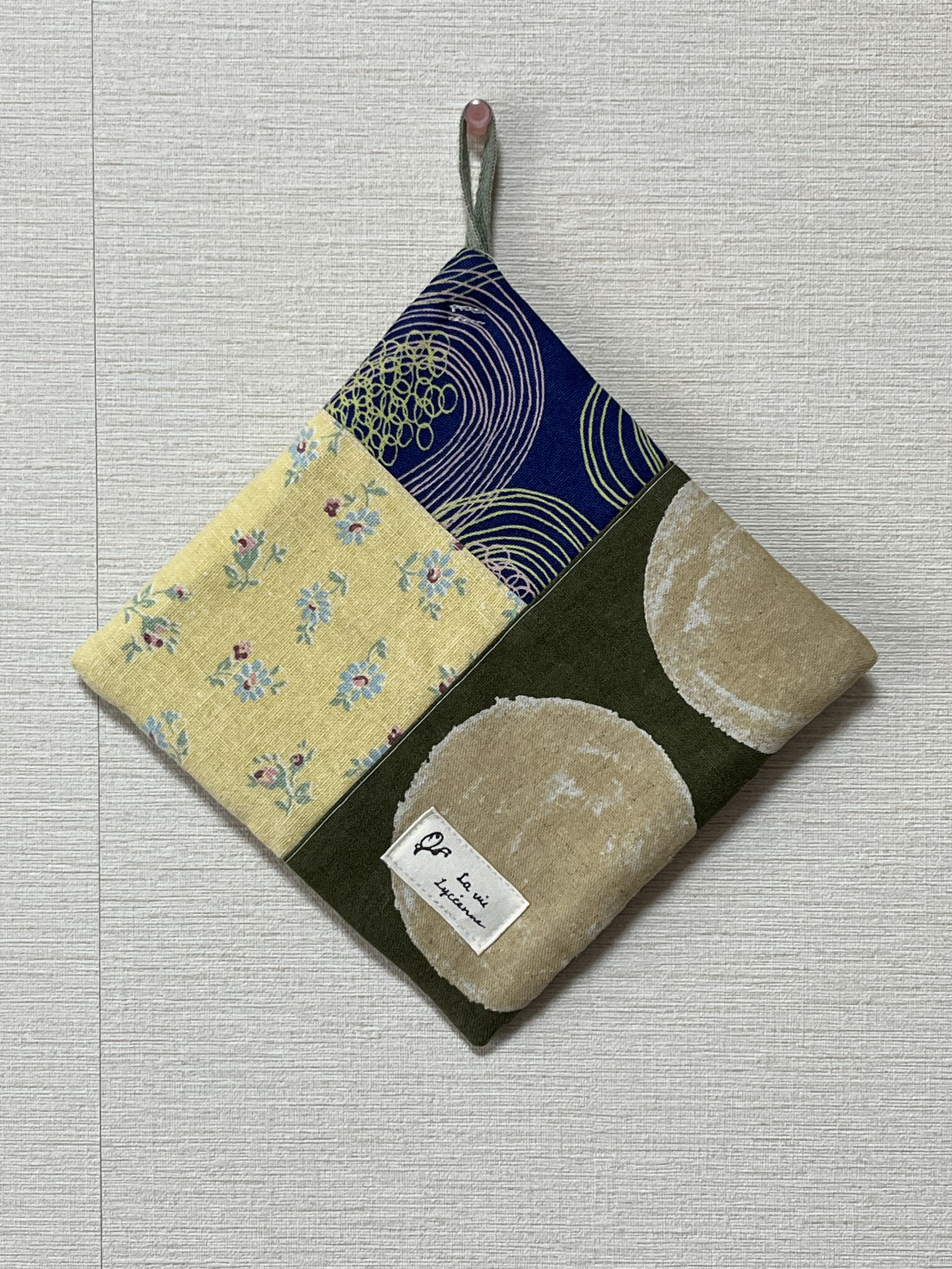 ハンドメイド+ポットマット+鍋敷き+パッチワークno2 鍋敷き cotton de 