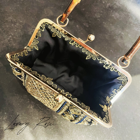 夜空に輝くネイビーブルー♡異国情緒漂うアラビアンナイト空中散歩にようこそ、、、特別仕様パーティーバッグフォーマル 9枚目の画像