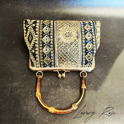 夜空に輝くネイビーブルー♡異国情緒漂うアラビアンナイト空中散歩にようこそ、、、特別仕様パーティーバッグフォーマル 6枚目の画像