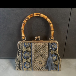 夜空に輝くネイビーブルー♡異国情緒漂うアラビアンナイト空中散歩にようこそ、、、特別仕様パーティーバッグフォーマル 11枚目の画像