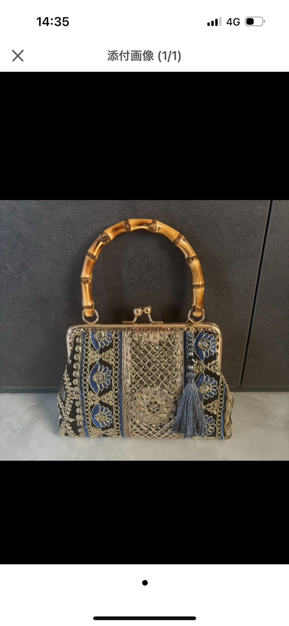 夜空に輝くネイビーブルー♡異国情緒漂うアラビアンナイト空中散歩にようこそ、、、特別仕様パーティーバッグフォーマル 11枚目の画像