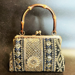 夜空に輝くネイビーブルー♡異国情緒漂うアラビアンナイト空中散歩にようこそ、、、特別仕様パーティーバッグフォーマル 5枚目の画像