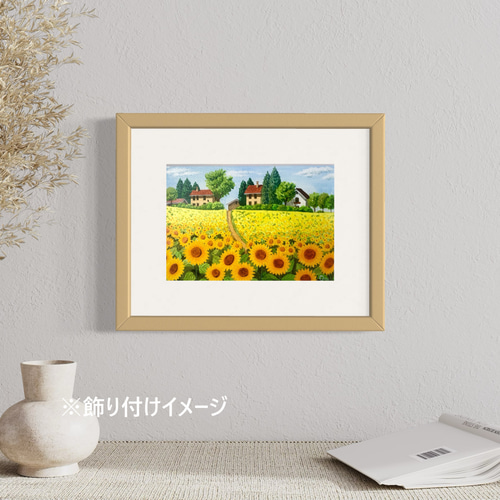 【ひまわりの丘】アクリル画 F3 風景画 絵画 原画 花の絵 ひまわりの丘】アクリル画 F3 風景画 絵画 原画 花の絵 - メルカリ