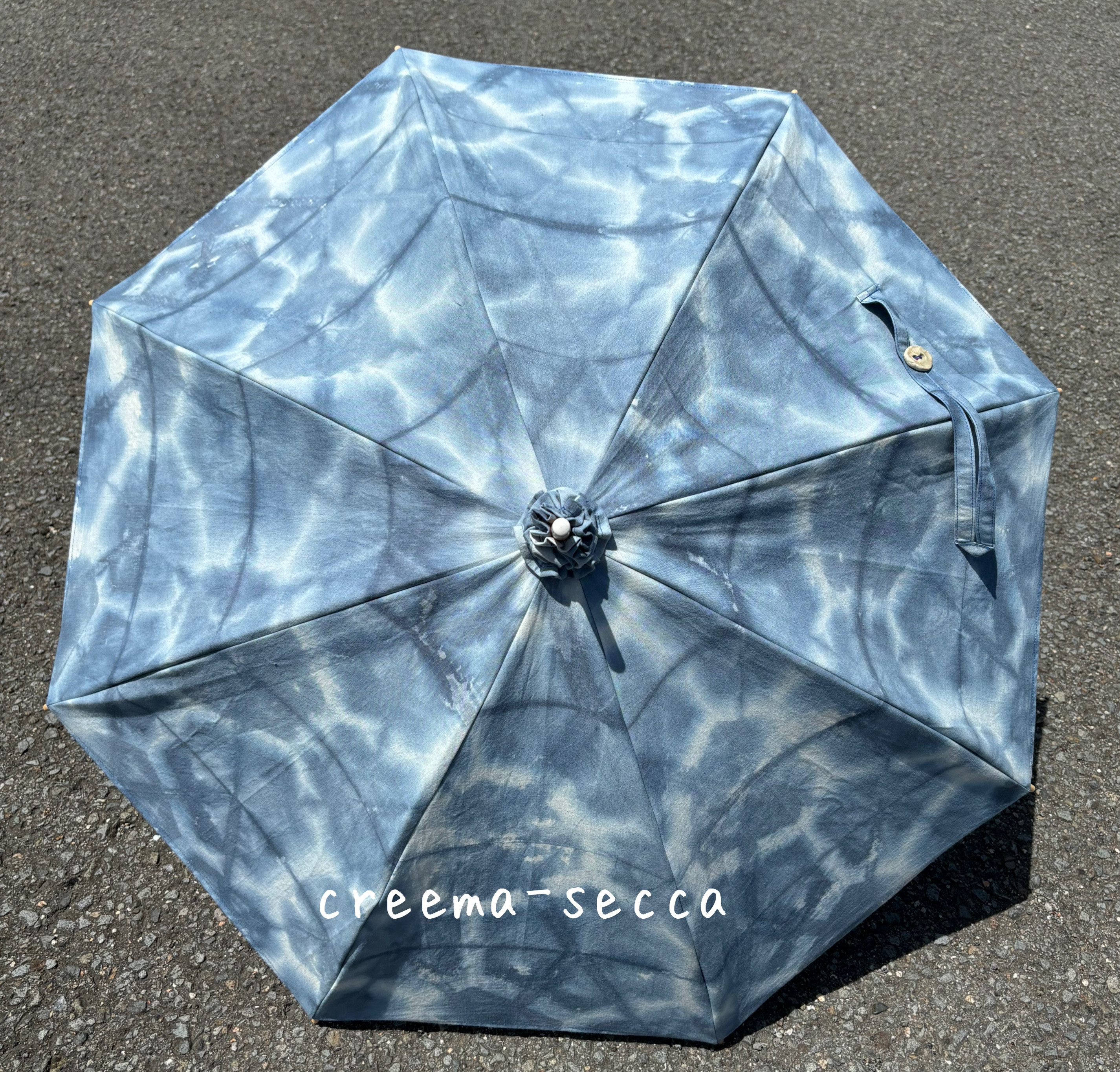 ＊送料無料＊ 藍染×雪花絞り染め×板締めの日傘