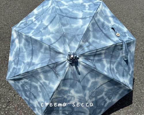 送料無料＊ 藍染×雪花絞り染め×板締めの日傘 傘・日傘 secca 通販 