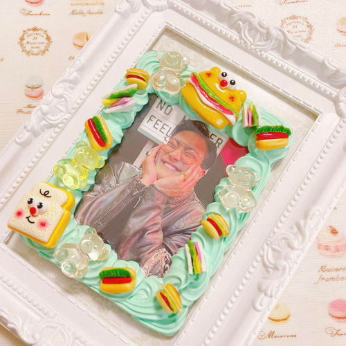 ファストフードとテディベアのホイップデコ トレカケース サンドイッチ