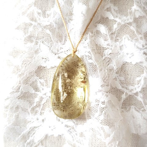 シトリン　精麻紐ペンダント ネックレス