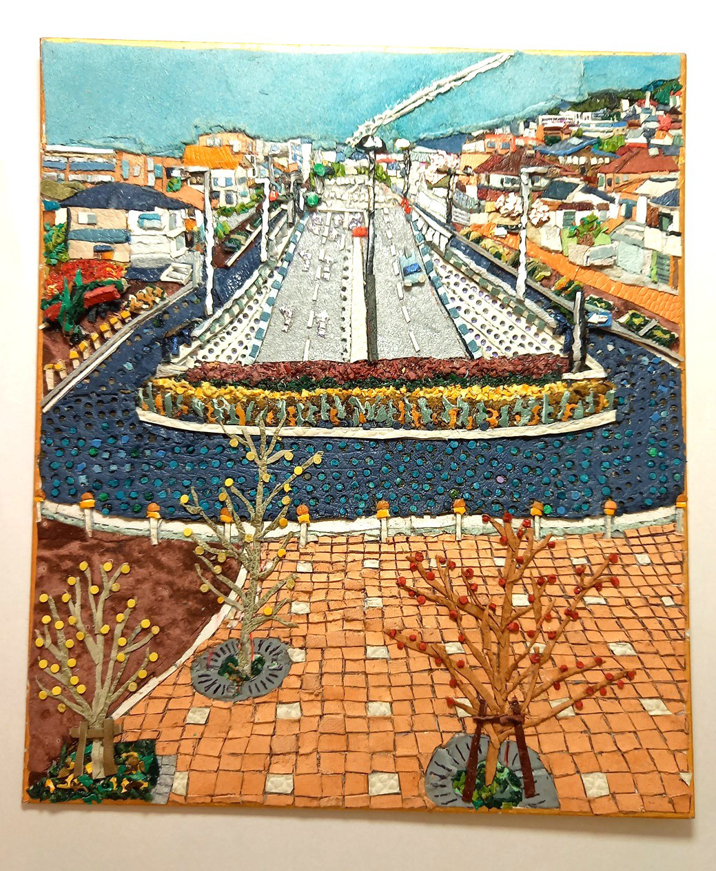 レザーアート貼り絵　～芦屋の街並～　[cr_mo_0820_01] 7,920円