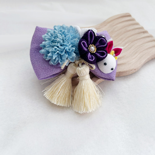 つまみ細工 髪飾り ヘアクリップ リボン うさぎさん つまみ細工 髪飾り ヘアクリップ うさぎさん リボン