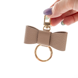 リボンチャーム 【 シュリンクレザー 】 名入れ 本革 バッグチャーム キーリング HW10K 20枚目の画像