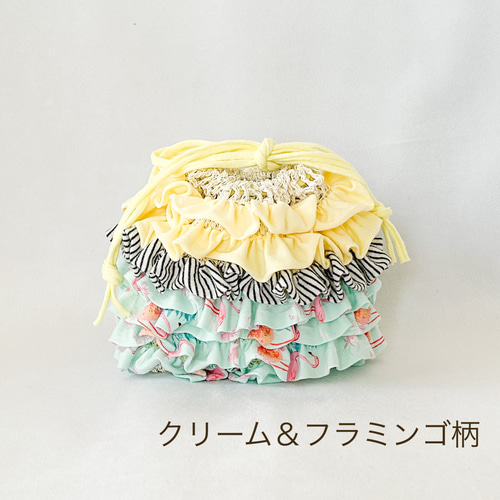 ハンドメイド　オーダー　フリル　巾着 ハンドメイド オーダー フリル 巾着 ハンドメイドオーダーフリル巾着