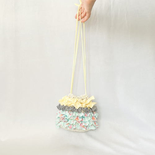 ハンドメイド♡フリル巾着セット 32e187ddb99b02a405c602c5e5daa3