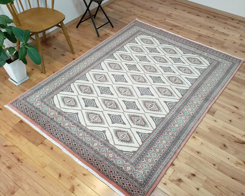 パキスタン・ラホール産 絨毯 ラグ アンティーク家具 ハンドメイド カーペット 高級ラグ カーペット 艶々ふかふか パキスタン手織り絨毯