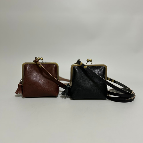 【美品✨】銀座 和光 アクセサリーポーチ チェーン ショルダーバッグ レザー 黒 姫路レザーminiがま口ポシェット◇黒 新作 カード入れ 名刺入れ