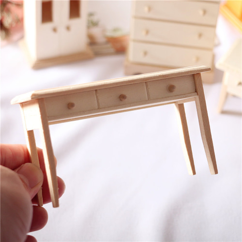 ミニチュア 木製 机 テーブル 椅子 2点セット ドールハウス 家具