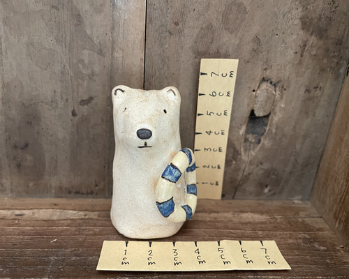 陶のオブジェ 浮き輪を持ったクマ その他インテリア雑貨 tonerico