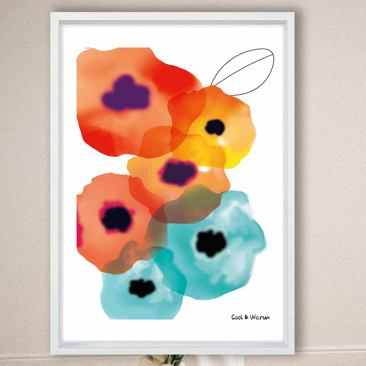 ウォーターカラー　花　イラスト　ポスター　A4 A3 A2 A1　アート  アートポスター　アート/sei検索　3044