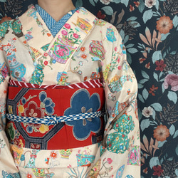 半襦袢　綿100 着物　黒　可愛い　ハンドメイド　きもの　レディース 半襦袢 綿100 着物 黒 可愛い ハンドメイド きもの レディース