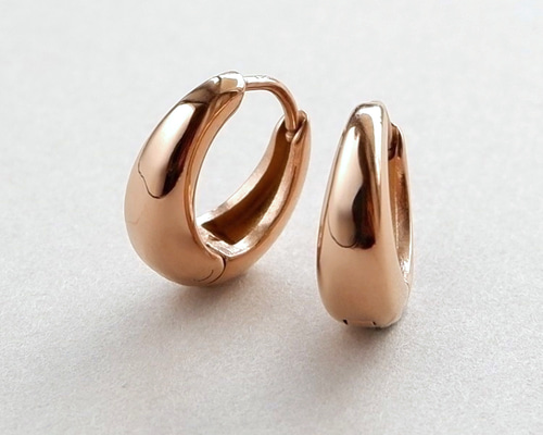 つけっぱなしOK＊ ピンクゴールド 小ぶりワンタッチフープピアス