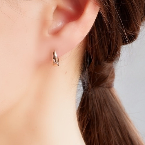 つけっぱなしOK＊ ピンクゴールド 小ぶりワンタッチフープピアス