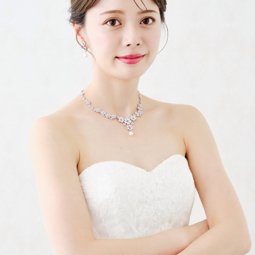 ウエディングアクセサリー ウエディング ヘアアクセサリー フラワー 髪飾り ネックレス
