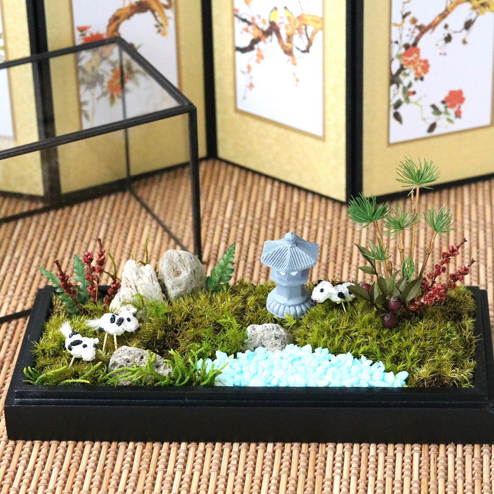 母の日フラワーギフト【プリ苔と牛の盆栽】Lサイズ　オーナーデザイン　お誕生/記念日/還暦にもおすすめ♪