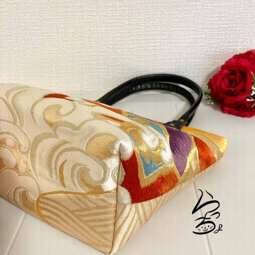 公式 kimono】帯リメイク 片輪車 2wayトートバッグ トートバッグ らっ トートバッグ