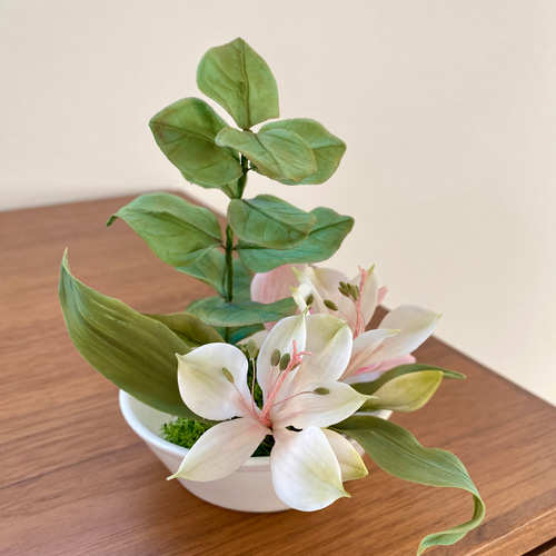 クレイクレイフラワー＊樹脂粘土のお花＊いけばなアート盆栽