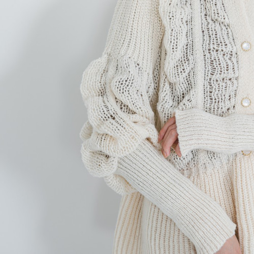 再販】華奢見えが叶う体型カバーカーデ ニットカーディガン ふんわり