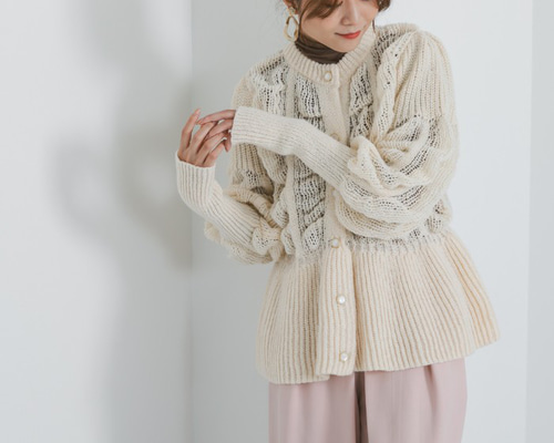 やまちゃん様 C6708 FRAMeWORKカーディガンコーデ 再販】華奢見えが叶う体型カバーカーデ ニットカーディガン ふんわり