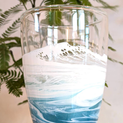 レジン波アート耐熱グラス】海レジン オーシャンアートグラス