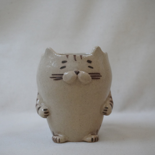 かとうゆみ ねこ マフラー レア 陶器 植木鉢 新品 置物 花器 新品