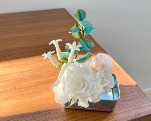 専用 スイートピー 菜の花 クレイフラワー 受注制作》❁黄色のクレイフラワーガーベラ2本セット