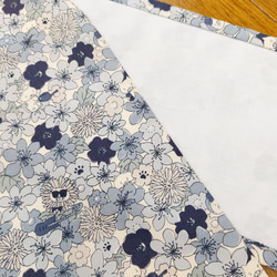 【受注製作】弓道　弓巻き　お花畑の猫　ブルー 2枚目の画像