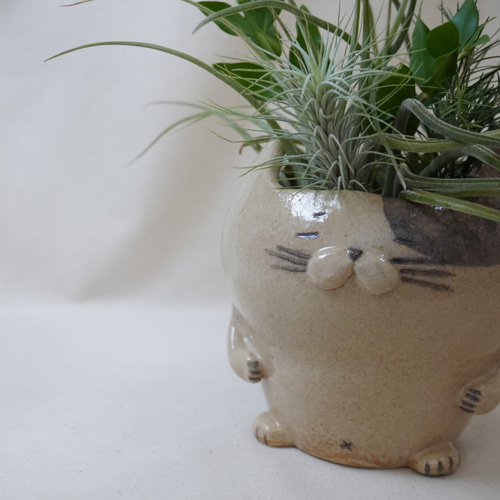 専用　作家さま　ilo 猫型陶器 花瓶　チャ猫 専用 作家さま ilo 猫型陶器 花瓶 チャ猫
