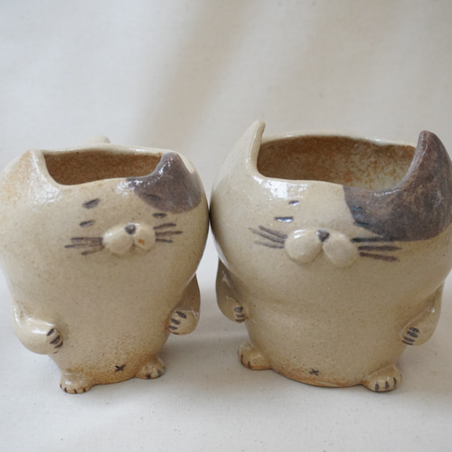 専用　作家さま　ilo 猫型陶器 花瓶　チャ猫 専用 作家さま ilo 猫型陶器 花瓶 チャ猫 専用 作家さま ilo 猫型