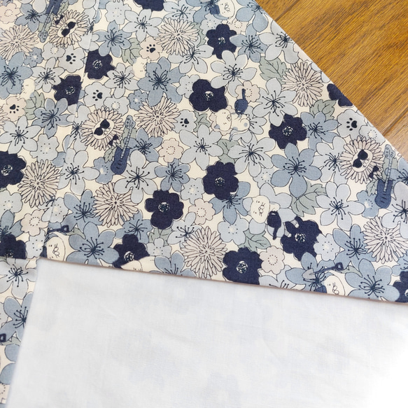 【受注製作】弓道　かけ袋　お花畑の猫　ブルー 4枚目の画像