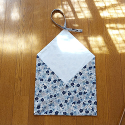 【受注製作】弓道　かけ袋　お花畑の猫　ブルー 2枚目の画像