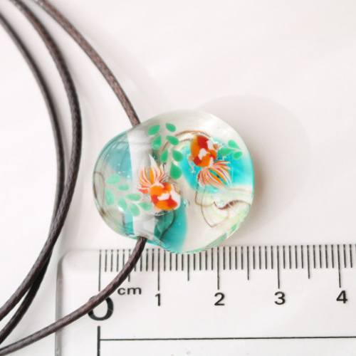 金魚のとんぼ玉ガラスペンダント ネックレス・ペンダント 富松望