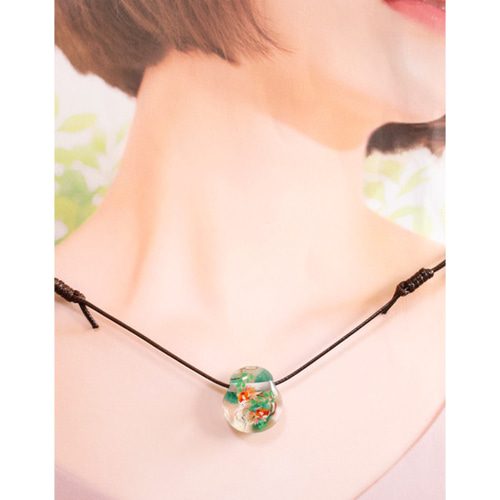曼荼羅　ペンダント　ネックレス　ガラス細工　sunnydrop 花柄ガラスのペンダント* 80 | ガラス工房あずさ