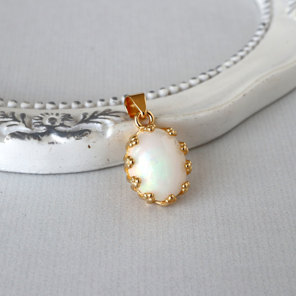 ✿SALE✿silver925 エチオピアオパール ネックレスチャーム(10×8mm 
