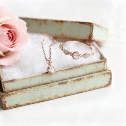 「ローズミスト」繊細で上品なモルガナイトの　ピンキージュエリーセット 1枚目の画像