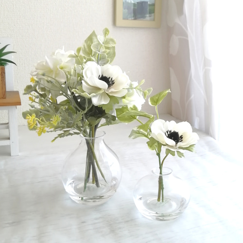 造花アレンジメント 花束 ガラス花瓶付き 本物みたい♪】マジカルウォーターブーケ(大) 造花 フェイク ガラス