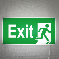 壁掛け】EXIT 非常口 出口 アメリカンレトロ看板 置物 雑貨
