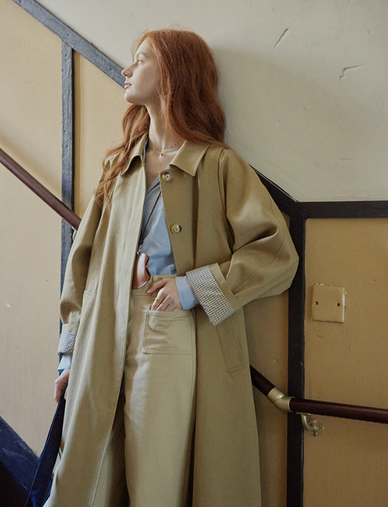 秋向ロングコート　トレンチコート